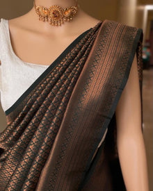 BOTTLE GREEN ART SILK BROCADE SAREE