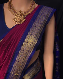 MAGENTA COTTON SILK SAREE