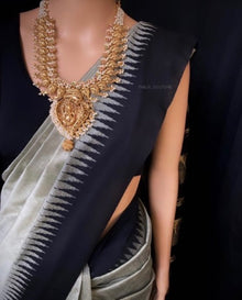 ASH COTTON SILK SAREE WITH TEMPLE BORDER