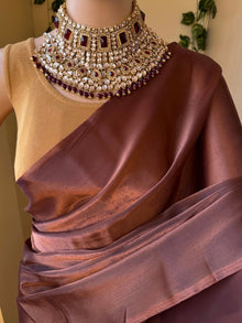 COPPER BROWN ORGANZA SAREE