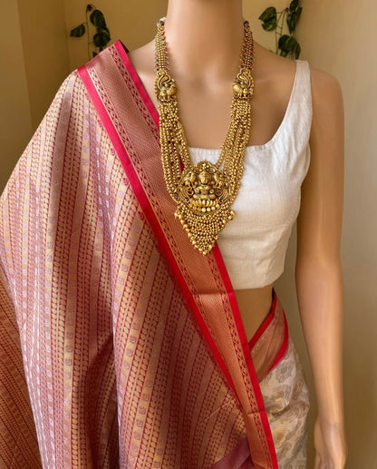 WHITE ART SILK SAREE