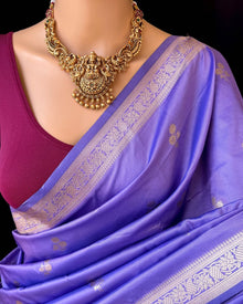 LAVENDER SMALL BORDER ART SILK SAREE