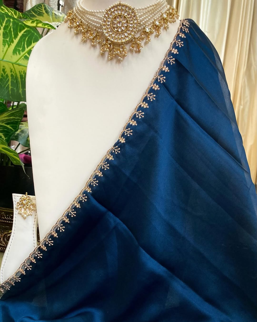 TEAL BLUE GEORGETTE SAREE