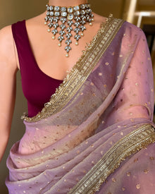 ONION PINK SUPER SOFT TISSUE CHIFFON SAREE