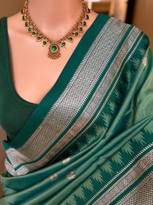 PASTEL GREEN SEMI PAITHANI ART SILK