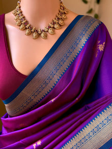 PURPLE DUAL SHADE SOFT ART SILK SAREE