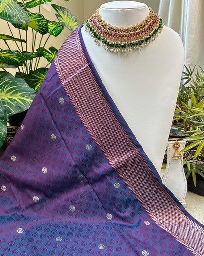 TURQUOISE BLUE SEMI PAITHANI ART SILK SAREE
