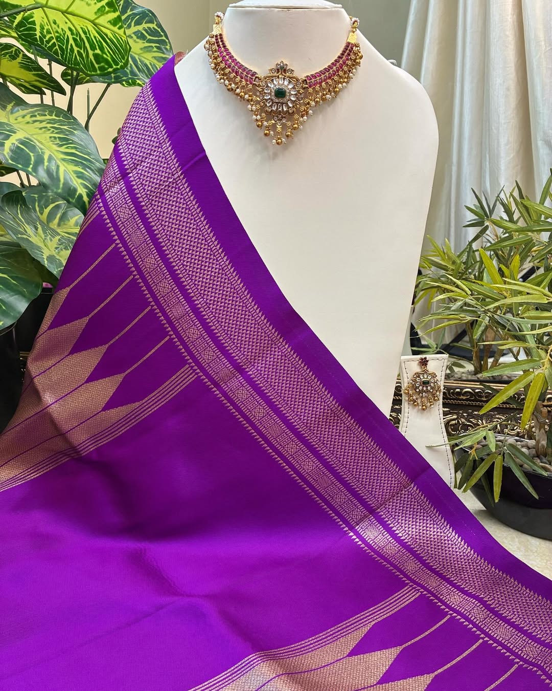 ONION PINK SEMI PAITHANI ART SILK SAREE