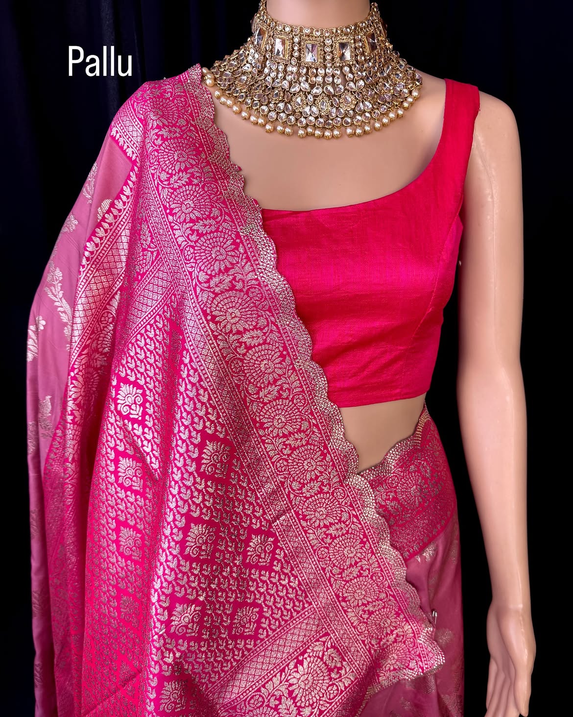 LOTUS PINK SEMI ART SILK SAREE COMES WITH GOLDEN SILVER ZARI WEAVE ALL OVER SAREE
