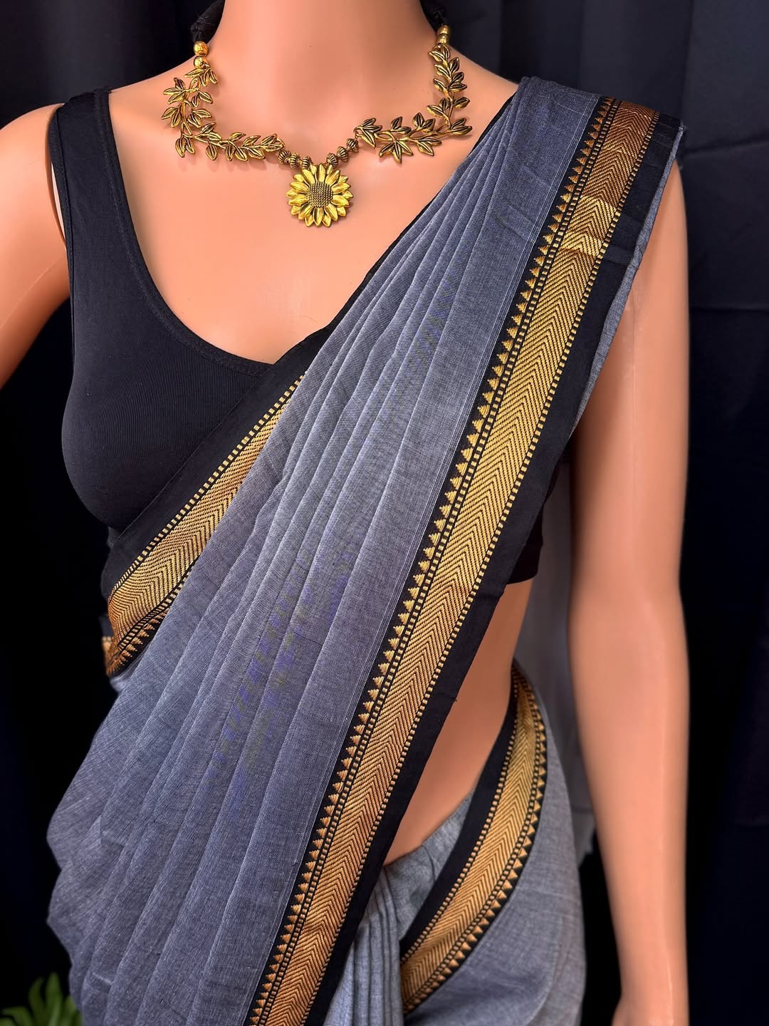 GREY SOFT COTTON SAREE