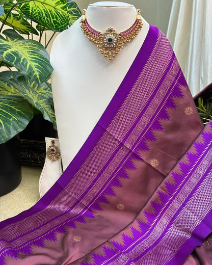 ONION PINK SEMI PAITHANI ART SILK SAREE