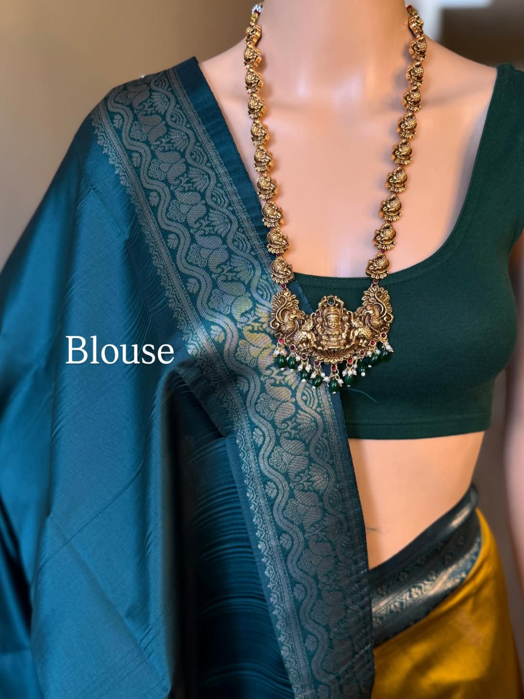 GOLDEN YELLOW ART SILK SAREE WITH SMALL BORDER GREEN ZARI WEAVE BORDER