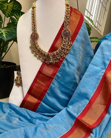 SKY BLUE SOFT GADWAL COTTON SILK SAREE