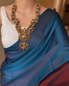 BLUE BROWN MALAI SILK