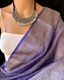 VIOLET CRUSH TISSUE SAREE