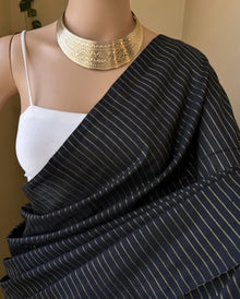 BLACK STRIPES COTTON SAREE