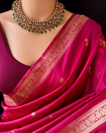 RANI PINK SMALL BORDER ART SILK SAREE