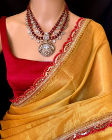 GOLDEN YELLOW TISSUE SAREE